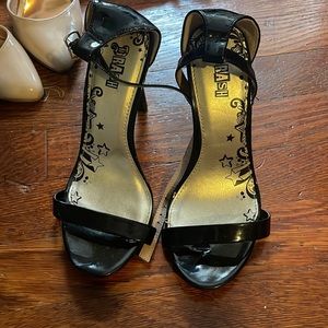 Black Strappy heels size 5 worn